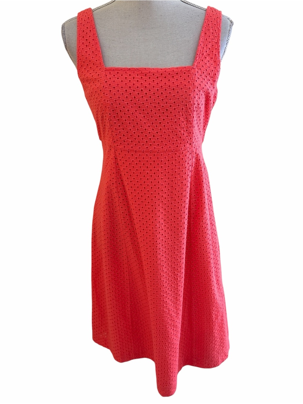 Gap Maternity Coral Eyelet Sleeveless Square-Neck Dress S